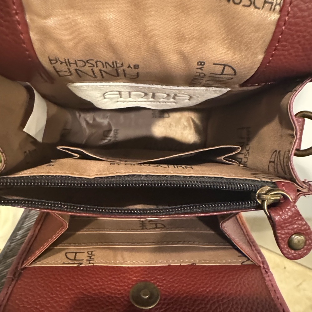 Anuschka Red Leather Crossbody Bag - Picture 6 of 8